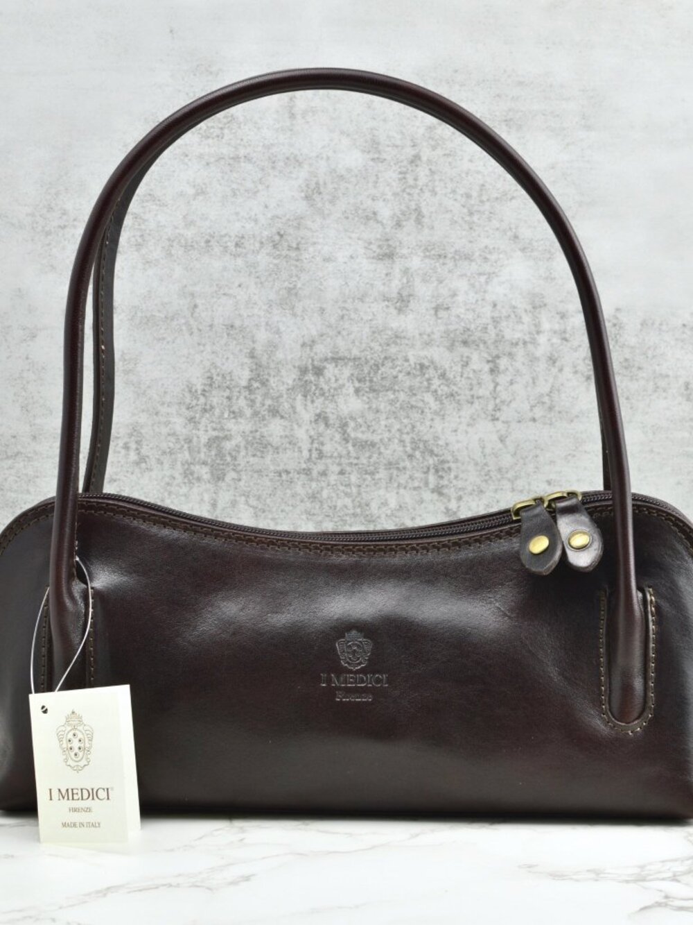 I. Medici Dark Brown Italian Leather Shoulder Bag